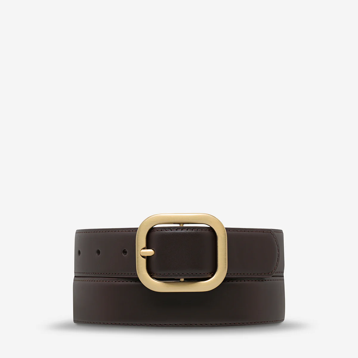 Falling Quiet Belt - Choc Nappa/Gold