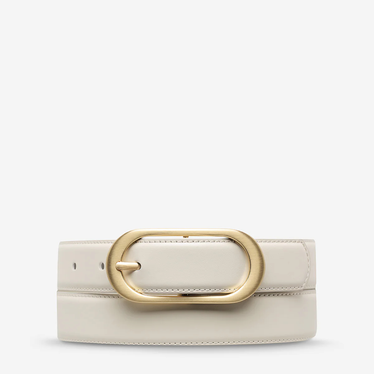 Final Loop Belt - Ivory Nappa/Gold