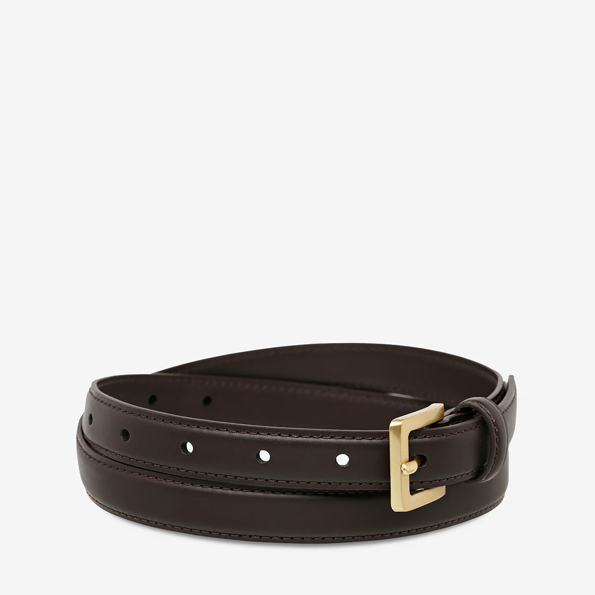 In Your Eyes Belt - Choc Nappa/Gold - Image 3