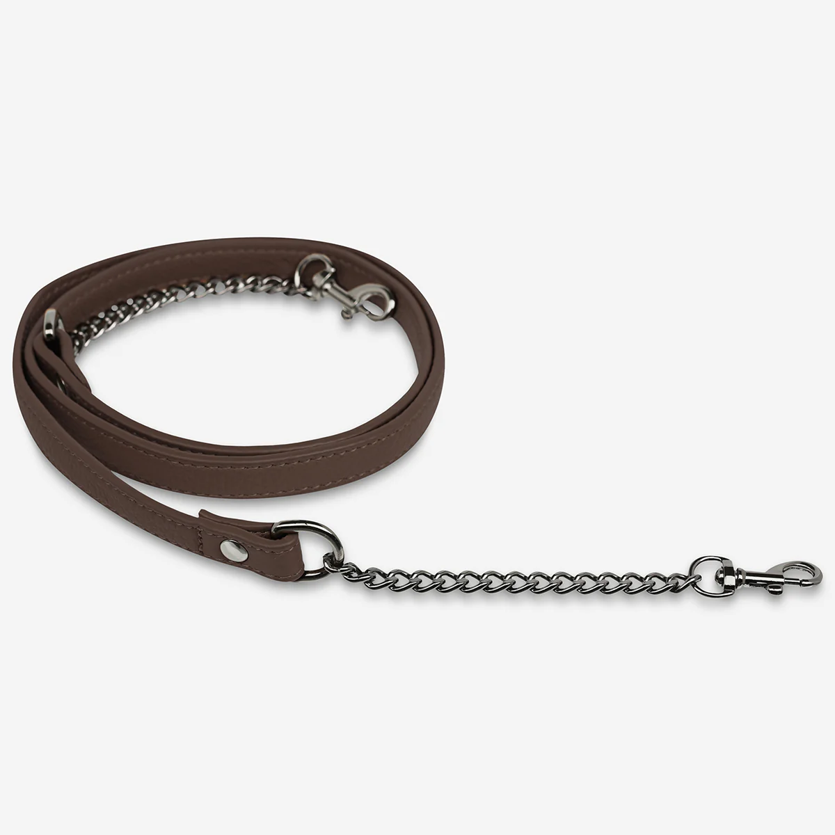 Leather Strap With Chain - Cocoa - Image 2