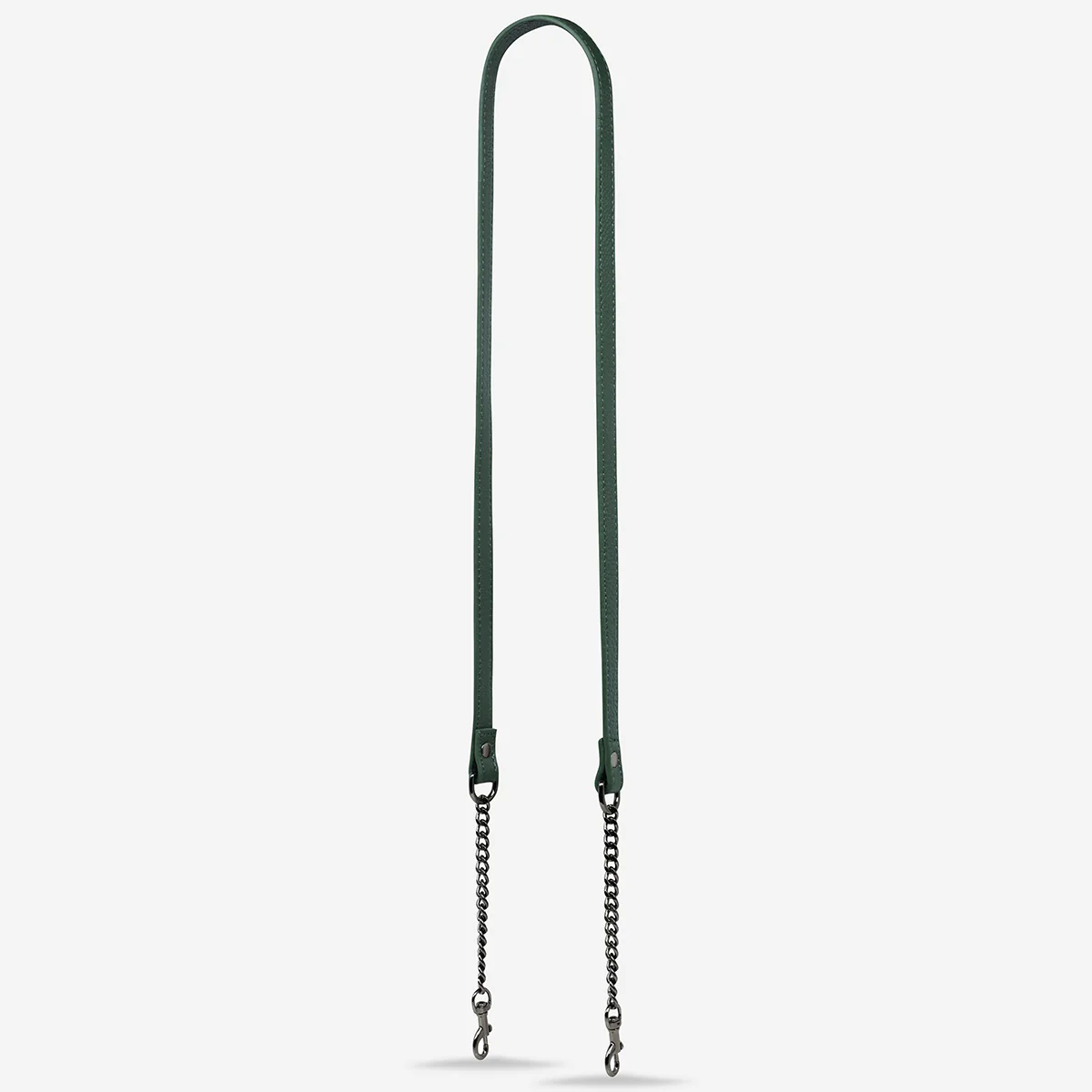Leather Strap With Chain - Green
