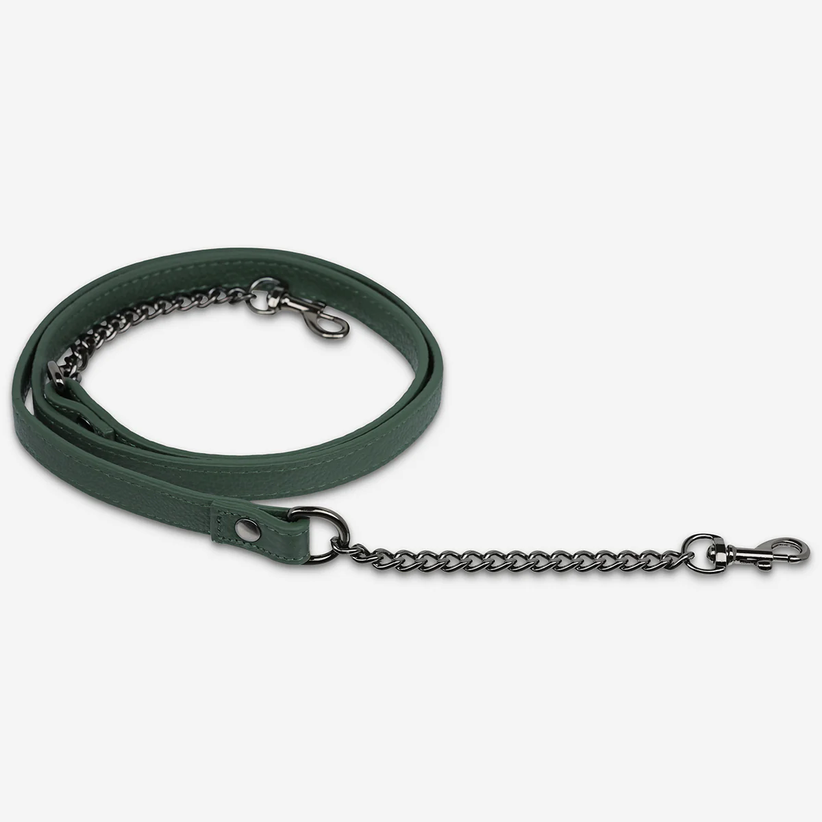 Leather Strap With Chain - Green - Image 2