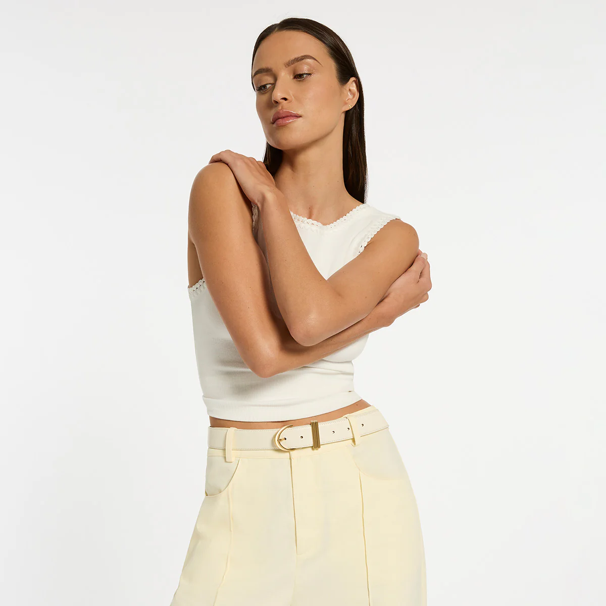 Under Your Spell Belt - Ivory Nappa/Gold - Image 8